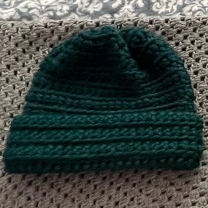 Handmade winter hat in green